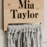 Wooden laser engraved name sign