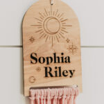 Wooden laser engraved name sign