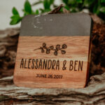 Wooden laser engraved coasters