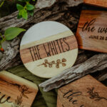 Wooden laser engraved coasters