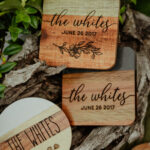 Wooden laser engraved coasters