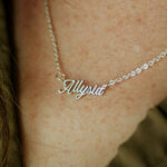 Silver laser cut name necklace