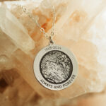 Silver laser engraved fingerprint pendant