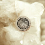 Silver laser engraved fingerprint pendant