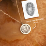 Silver laser engraved fingerprint pendant