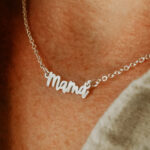 Silver laser cut name necklace