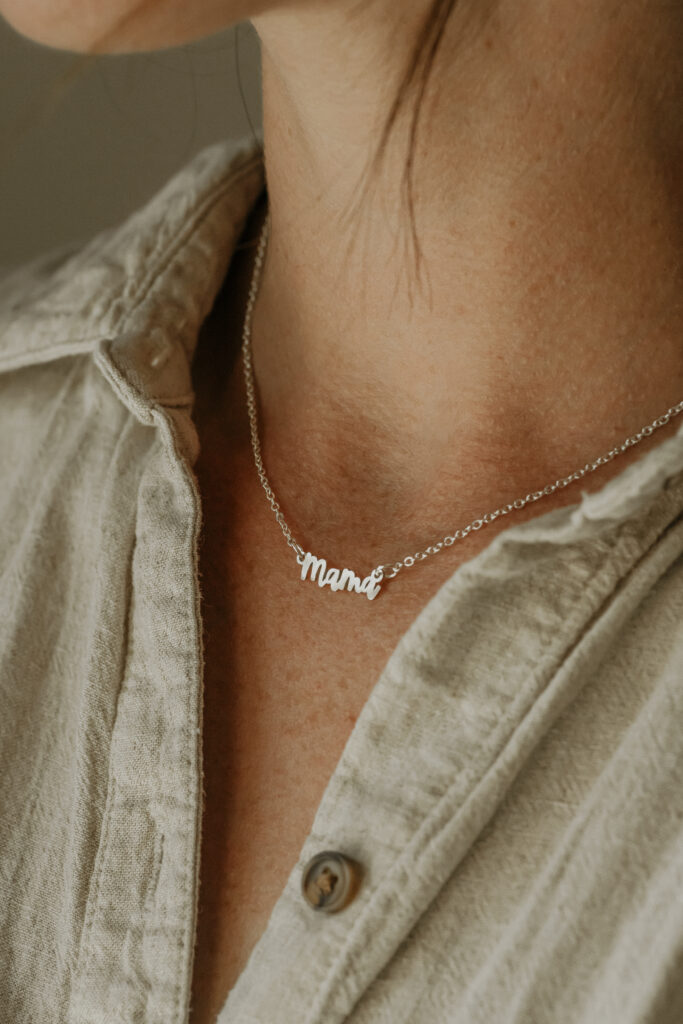 Silver laser cut name pendant