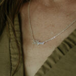 Silver laser cut name necklace