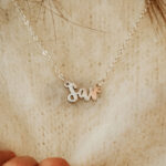 Silver laser cut name necklace