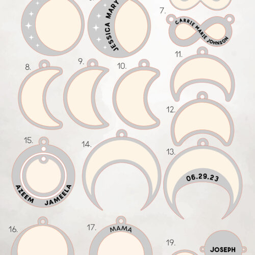 Breastmilk jewelry design template