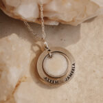 Silver breastmilk filled pendant