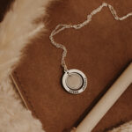 Silver breastmilk filled necklace