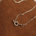 Silver necklace chain and clasp