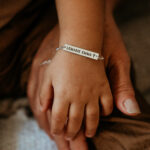 Silver laser engraved baby bracelet