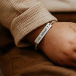 Silver laser engraved baby bracelet