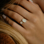 Gold double oval breastmilk filled ring