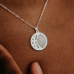 Silver laser engraved breastmilk pendant