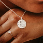 Silver laser engraved breastmilk necklace and breastmilk filled ring