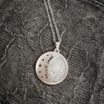 Silver laser engraved breastmilk necklace