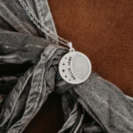 Silver laser engraved breastmilk necklace