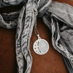 Silver laser engraved breastmilk necklace