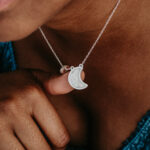 Silver laser engraved breastmilk necklace