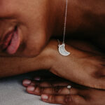 Silver laser engraved breastmilk necklace with breastmilk filled ring