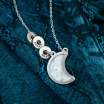 Silver laser engraved breastmilk necklace with engraved rings