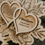 Wooden laser engraved heart shaped memorial