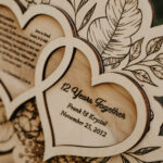 Wooden laser engraved heart shaped memorial