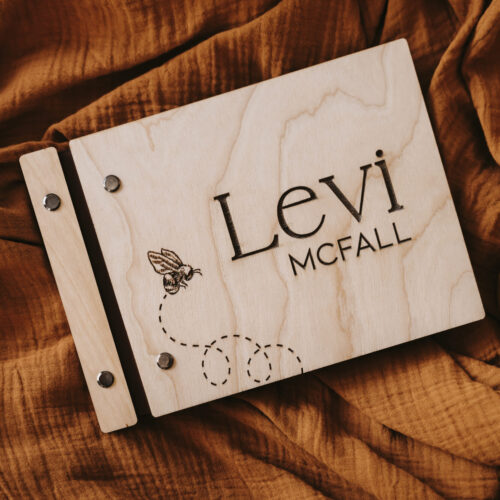 Bee Themed Wooden Guest Book