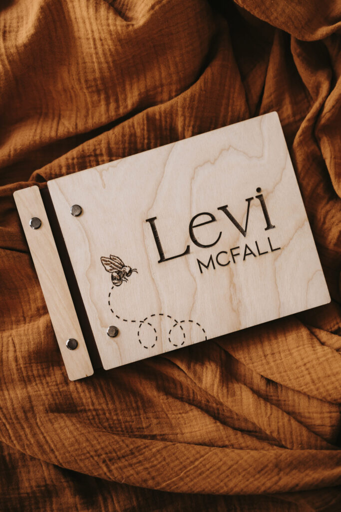Bee Themed Wooden Guest Book