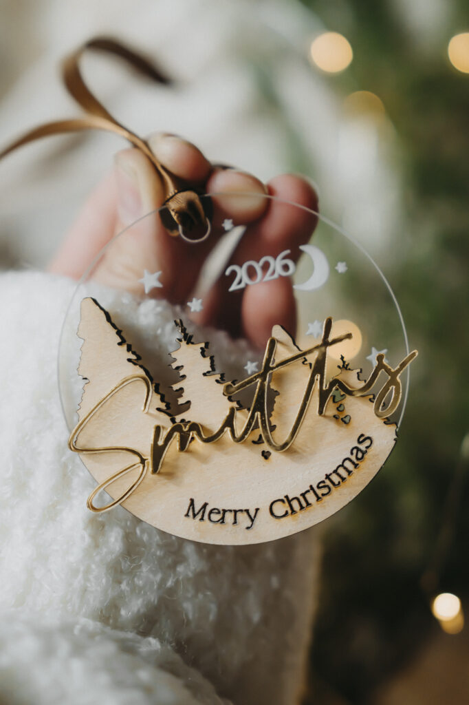 Personalized Wooden Forest Family Christmas Ornament