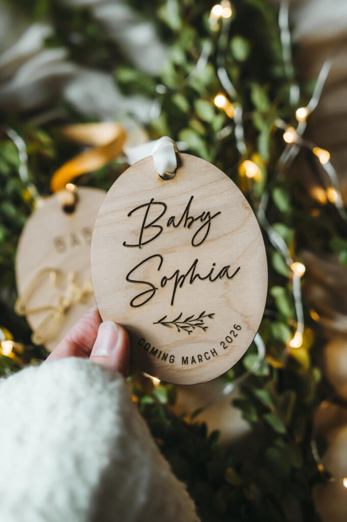 Baby's First Christmas - Wooden Personalized Oval Ornament