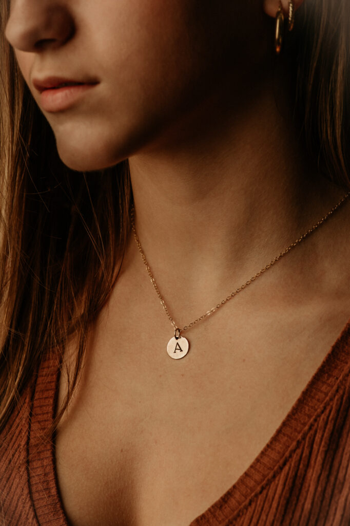 Hammered Circle Charm Necklace